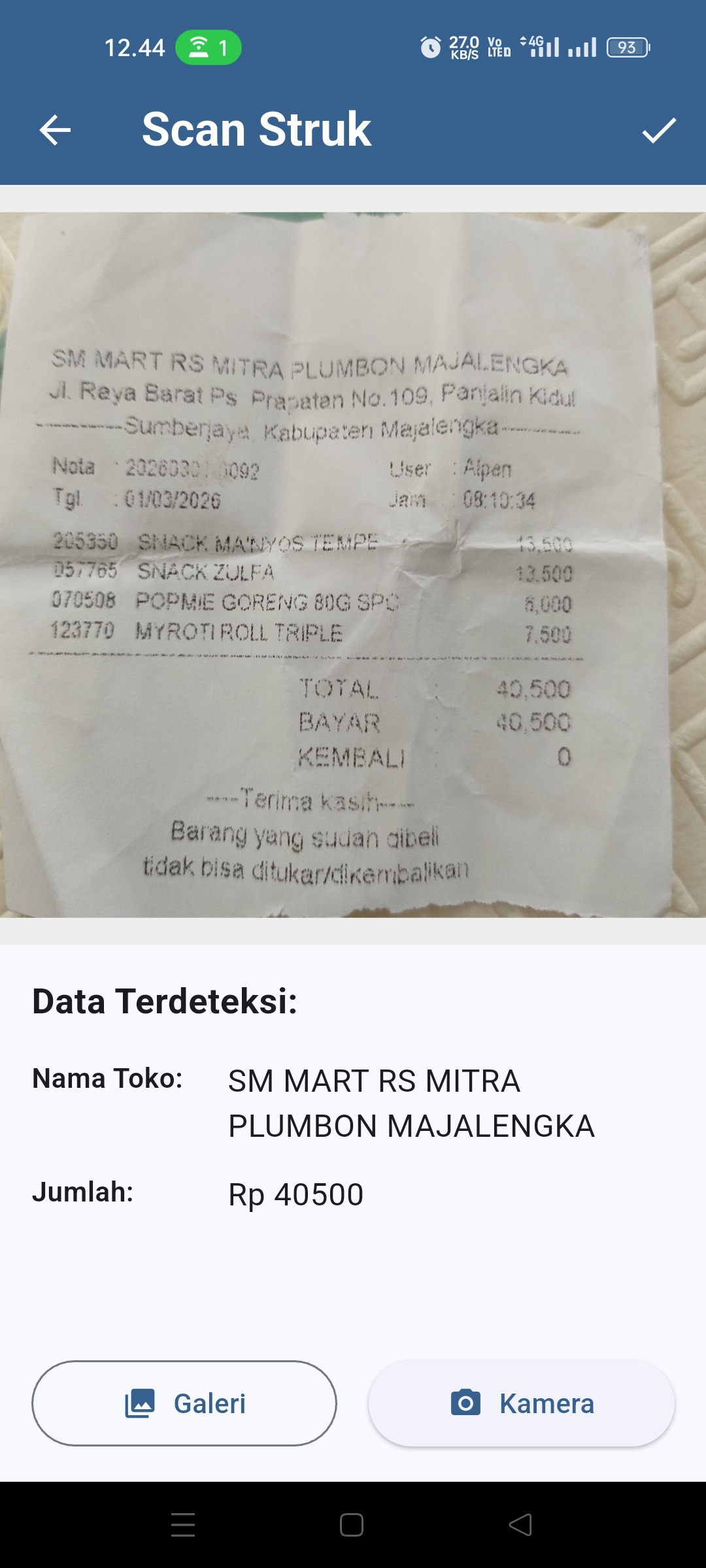 Scan Struk AI dengan OCR